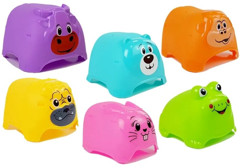 LEAN TOYS Farebná pyramída zvieratiek