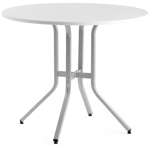 Stôl VARIOUS, Ø1100x900 mm, strieborná, biela
