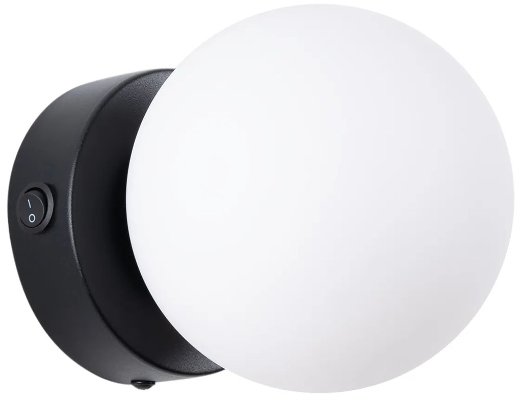 Nástenné svietidlo Yoli, 1x biele sklenené tienidlo, b