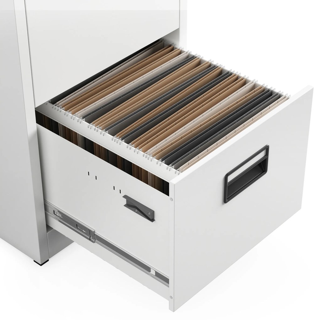 Kovová kartotéka, 5 zásuviek SARA V5, 460 x 1625.5 x 620 mm, biela