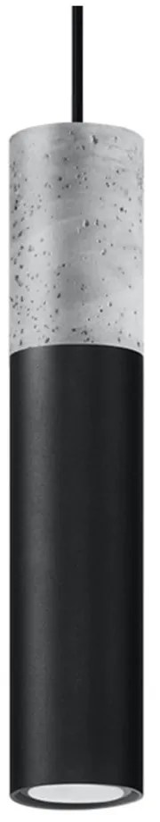 Čierno-sivé závesné svietidlo Sollux Edo