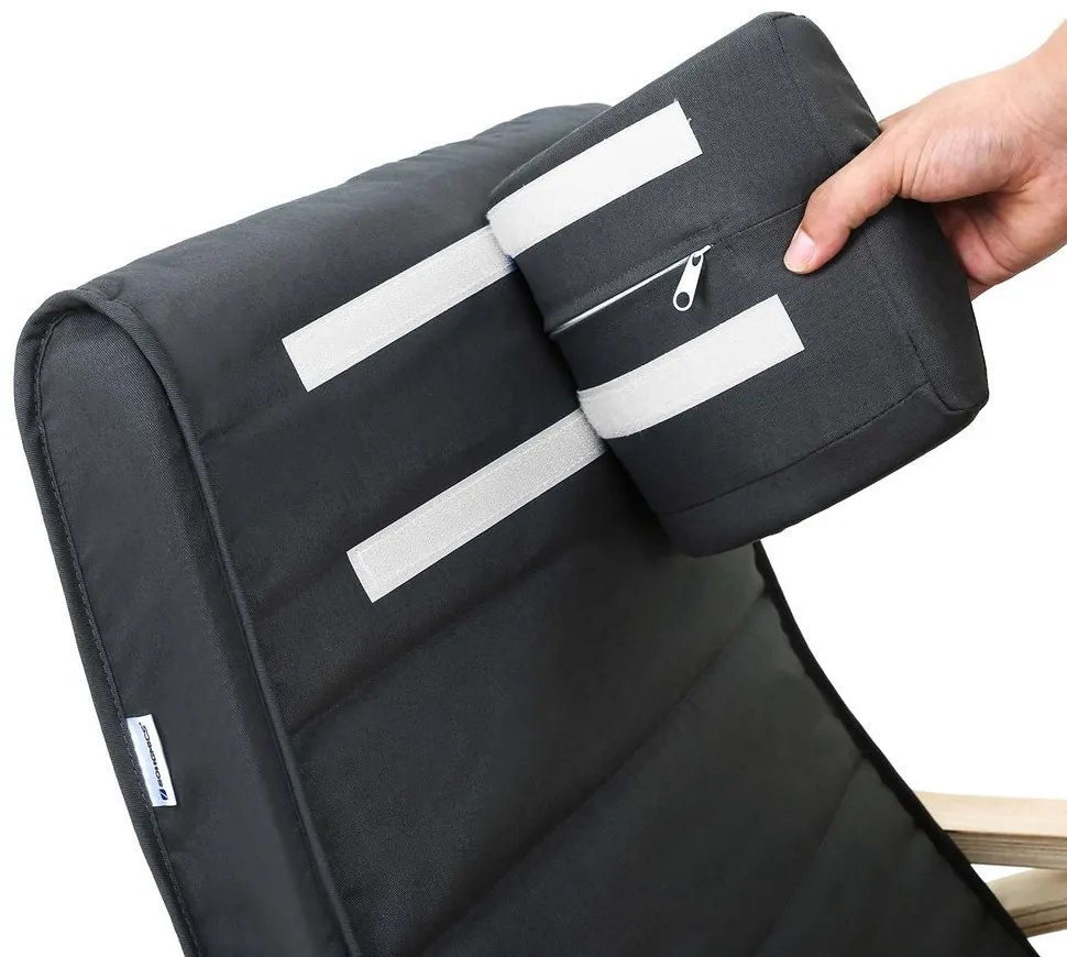 SongmicsHome Hojdacie kreslo, leňoška SWING nosnosť 150kg, 67x115x91cm, antracitová