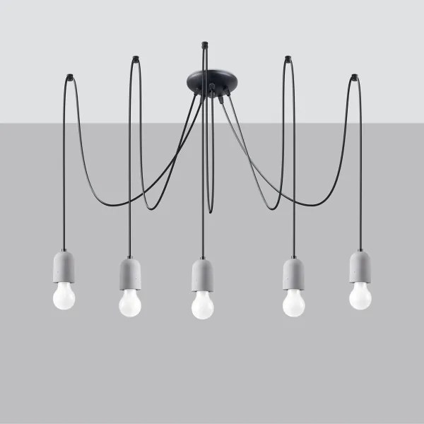 Sollux SL.1161 - Luster na lanku NESO 5xE27/15W/230V pavúk betón