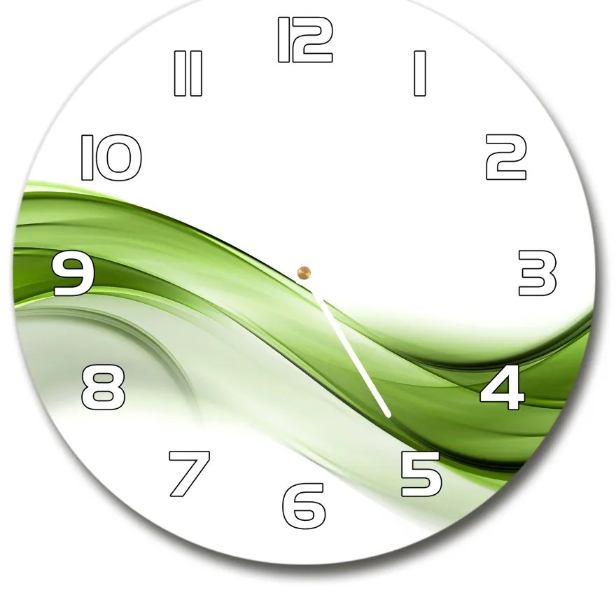 Sklenené hodiny na stenu Zelená vlna pl_zso_30_f_100125120