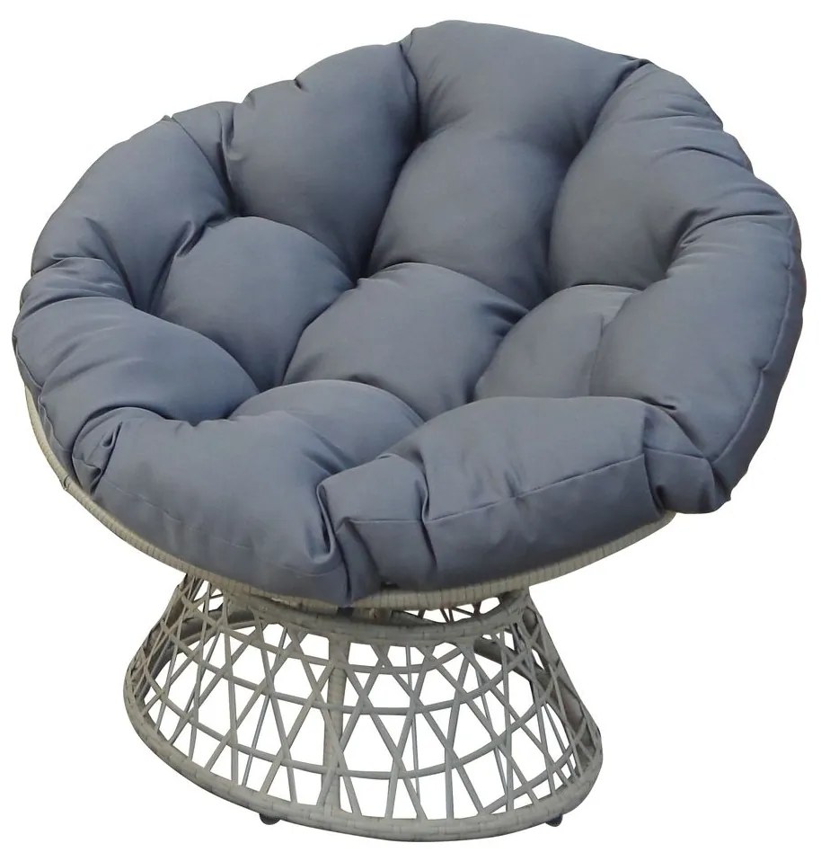 Radar Swivel Lounge kreslo, 86 × 96 × 77 cm, PE ratan, sivá