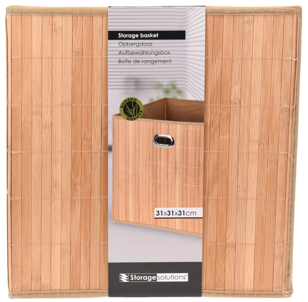 Úložný box Bamboo, 30,5x31x31 cm, hnedá