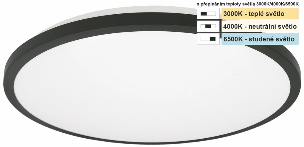 TOP LIGHT Svetlo stropné Onyx KS CCT, Biela-Čierna