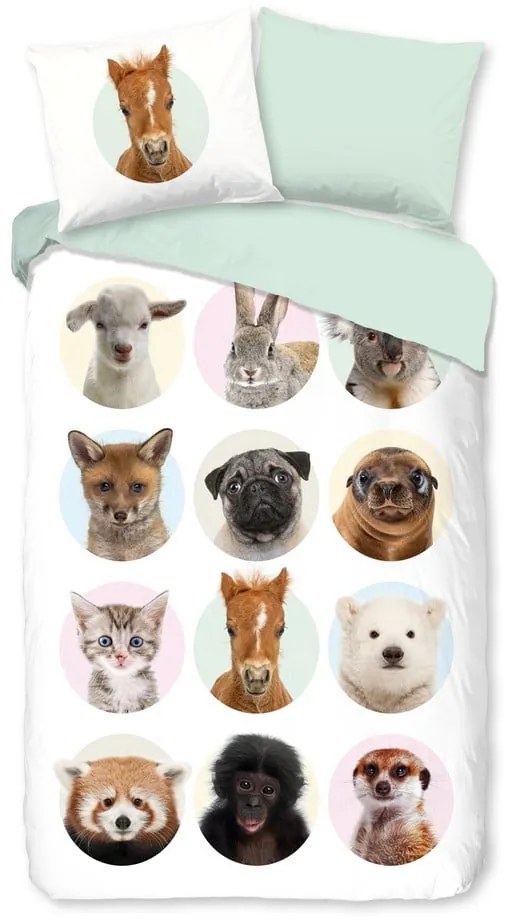 Bavlnené detské obliečky na jednolôžko/predĺžené 140x220 cm Young Animals – Good Morning