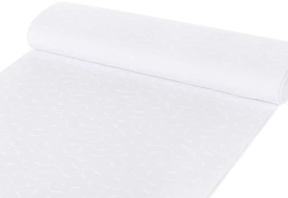 Biante Teflónový obdĺžnikový obrus TF-011 Popínavé lístky - studená biela 140x180 cm