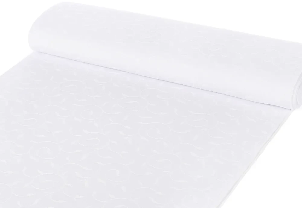 Biante Teflónový okrúhly obrus TF-011 Popínavé lístky - studená biela Ø 110 cm
