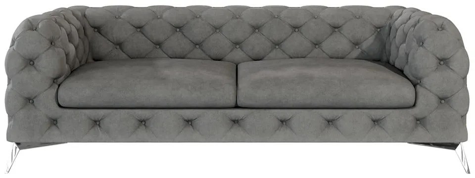 Sivá zamatová pohovka 225 cm Chelsea – Ropez