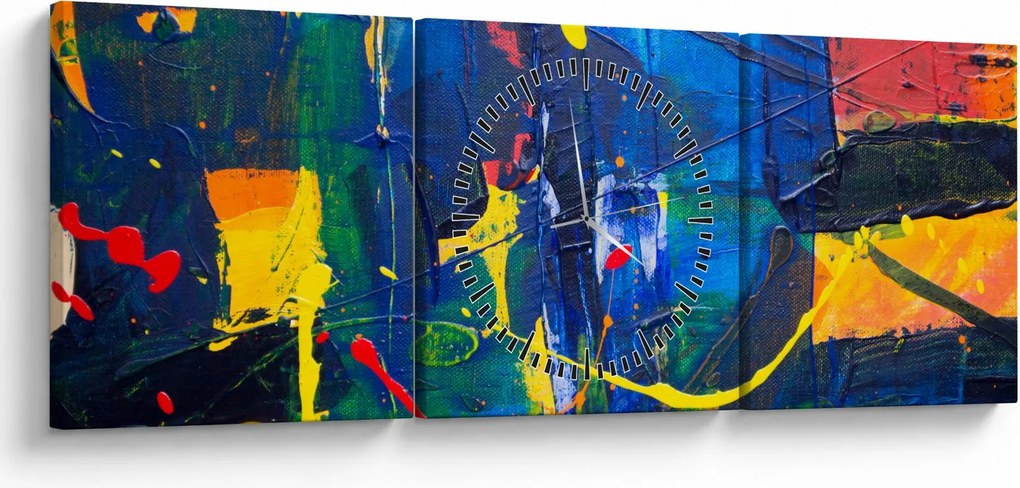Obraz - Abstrakcia (s hodinami) (90x30 cm)