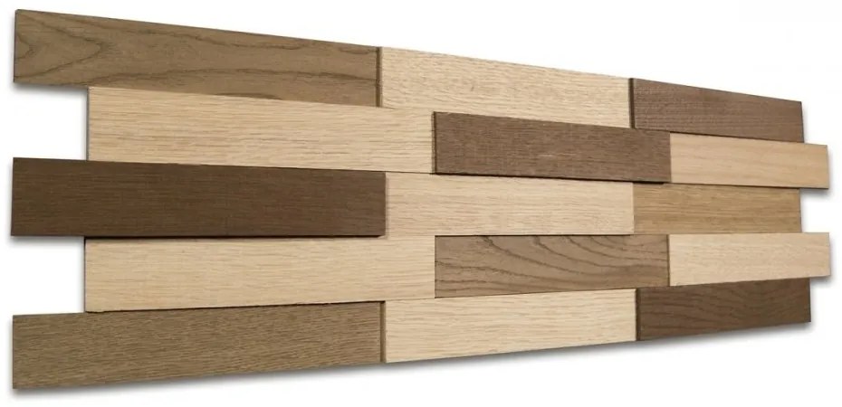 H MINI WOOD, DUB MIX FARIEB, 5 radov, brúsené lamely - balenie obsahuje 2 kusy panelov (650 x 190 mm)