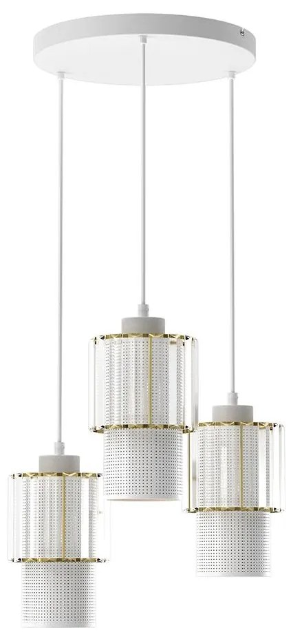 Luster na lanku BLANCO 3xE27/60W/230V biela