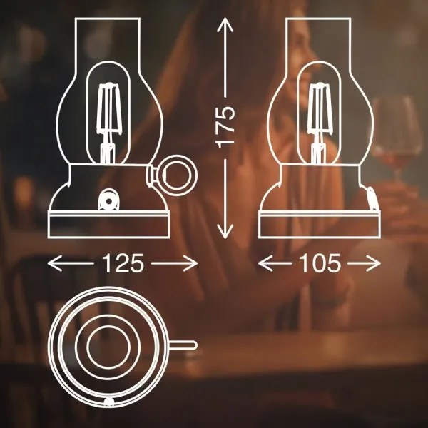 Brilo - LED stmievateľná vonkajšia nabíjateľná stolná lampa KANEA LED/1,5W/5V IP44 1200mAh bronzová