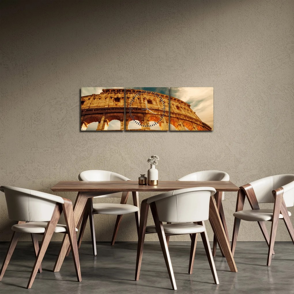 Obraz - Rímske Koloseum (s hodinami) (90x30 cm)
