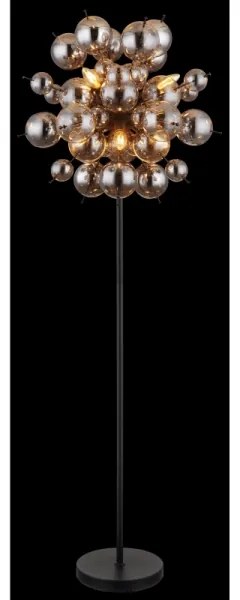 Globo 15633SS - Stojacia lampa UDO 6xE14/25W/230V čierna/dymová