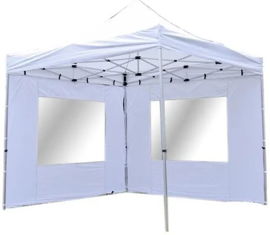 Garthen PROFI 383 Záhradný párty stan nožnicový 3x3 m biely + 2 bočné steny