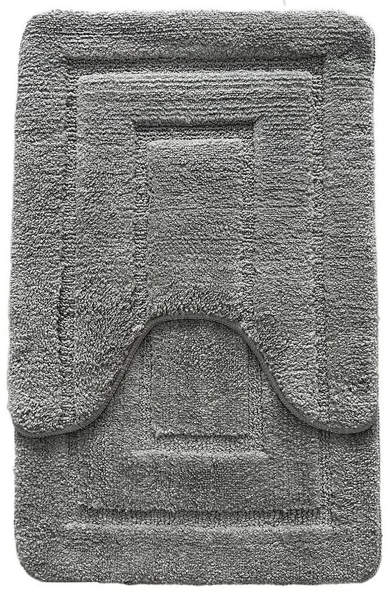 Set kúpeľňových predložiek 50x80 + 50x60 cm sivé