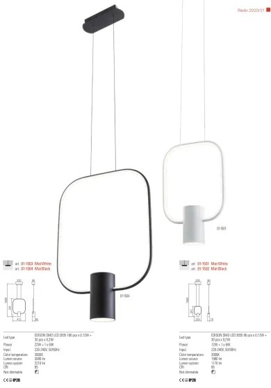 Redo 01-1226 - LED stmievateľná stolová lampa DOM LED/21W/230V biela