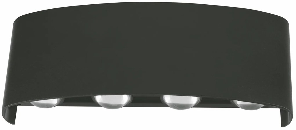 TOP LIGHT Svetlo nástenné Ray C, Čierna