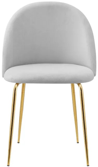 Jedálenská stolička FARGO zamatová, zlatá / sivá