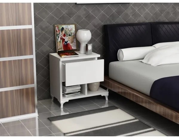 Nočný stolík CAST 46,8x46,8 cm biela