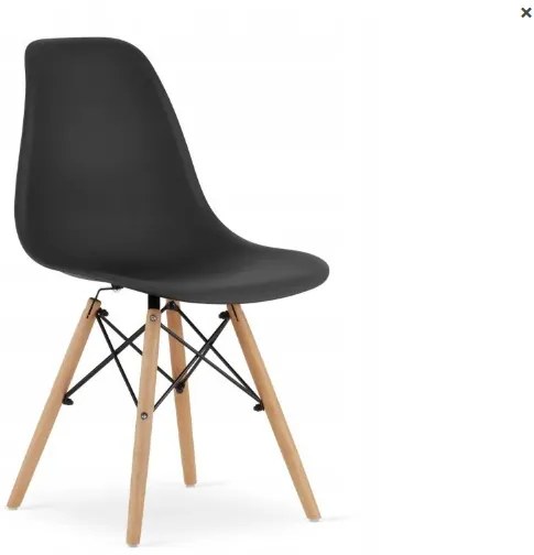 Jedálenská zostava TODI 60cm okrúhly stolový set biely + 2 stoličky OSAKA čierne