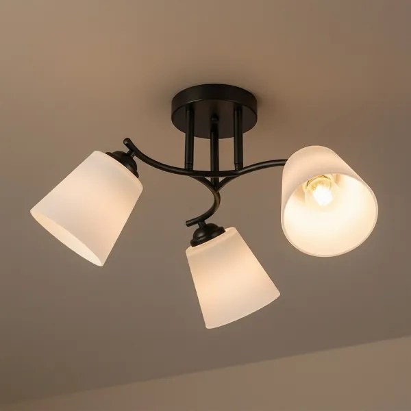 Prisadený luster PAFOS 3xE27/15W/230V čierny