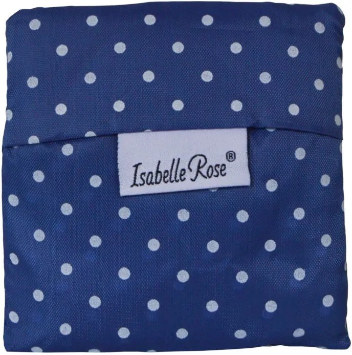 Isabelle Rose Skladacia nákupná taška modrá s bodkami