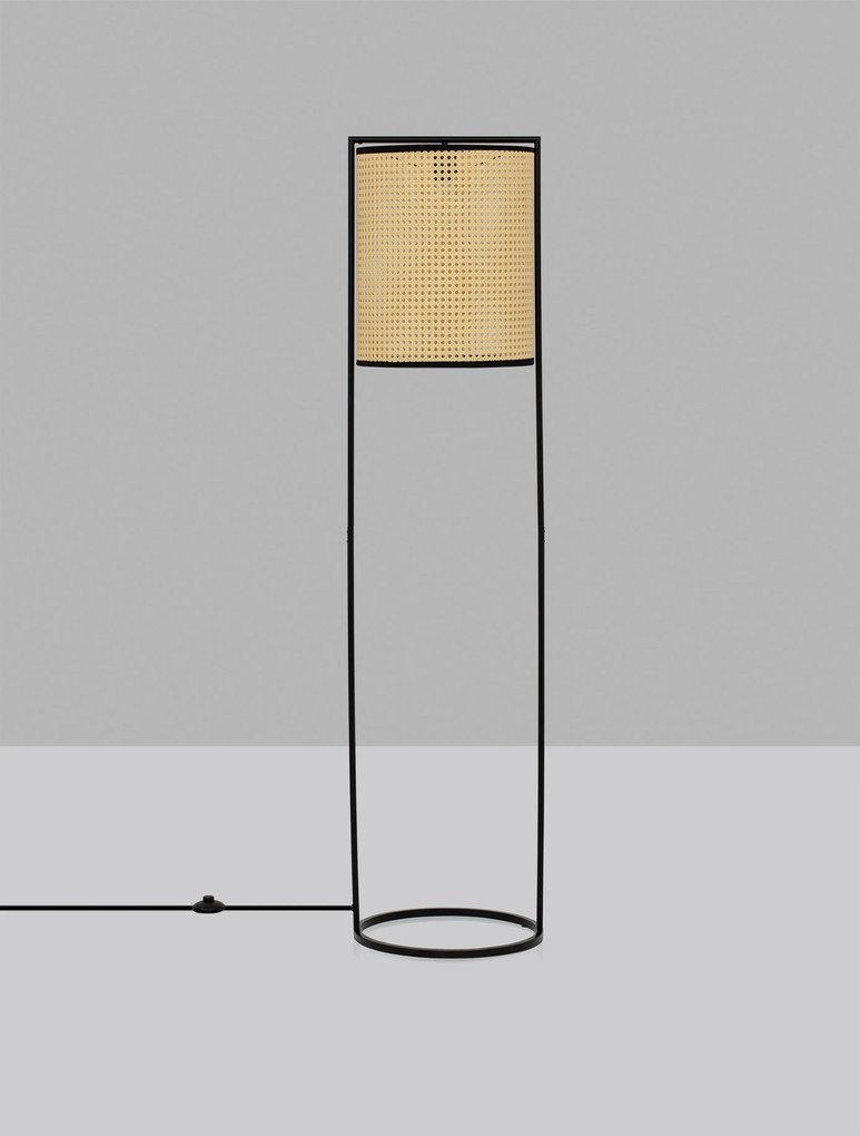 LED prírodno-čierna stojaca lampa Erto