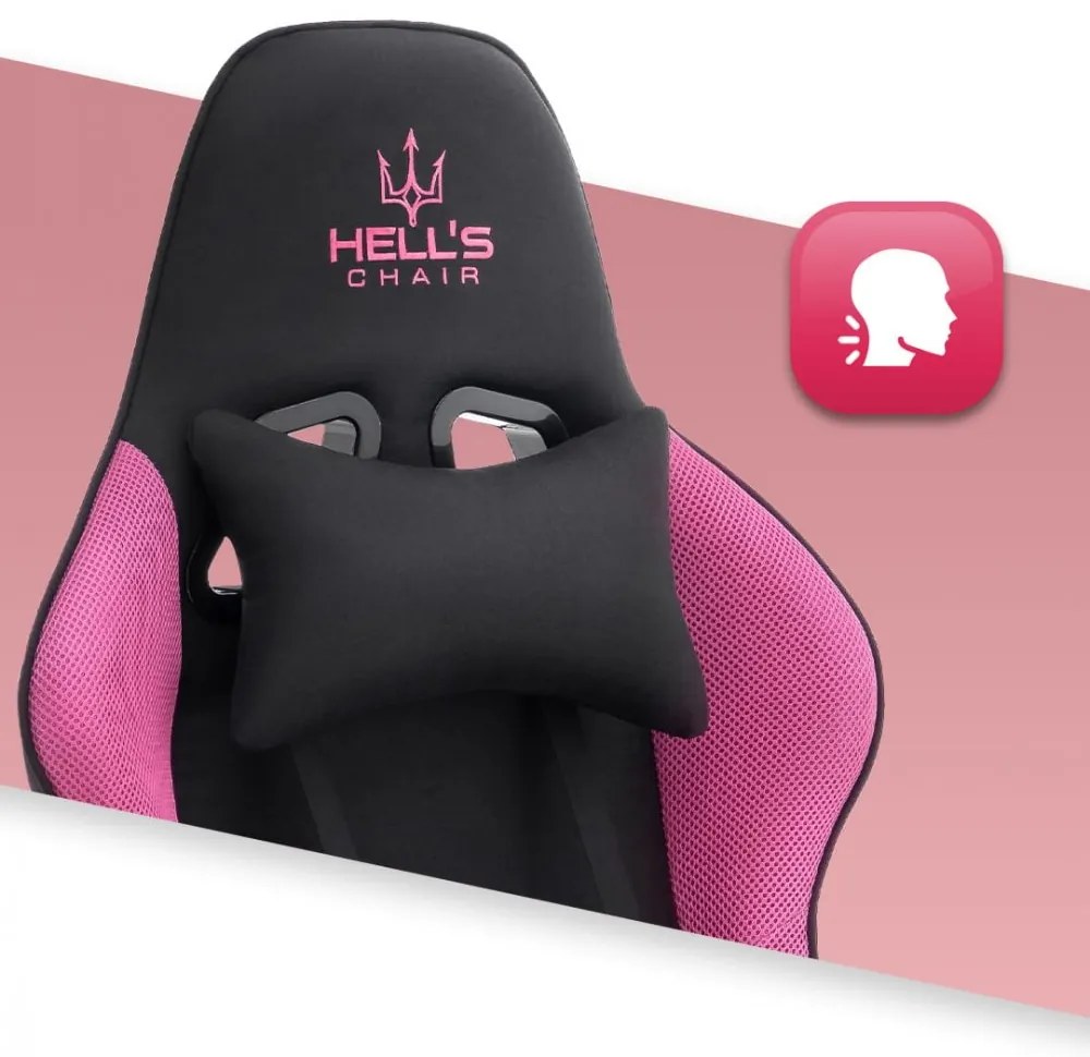 Herné kreslo Rainbow Pink-Black Mesh
