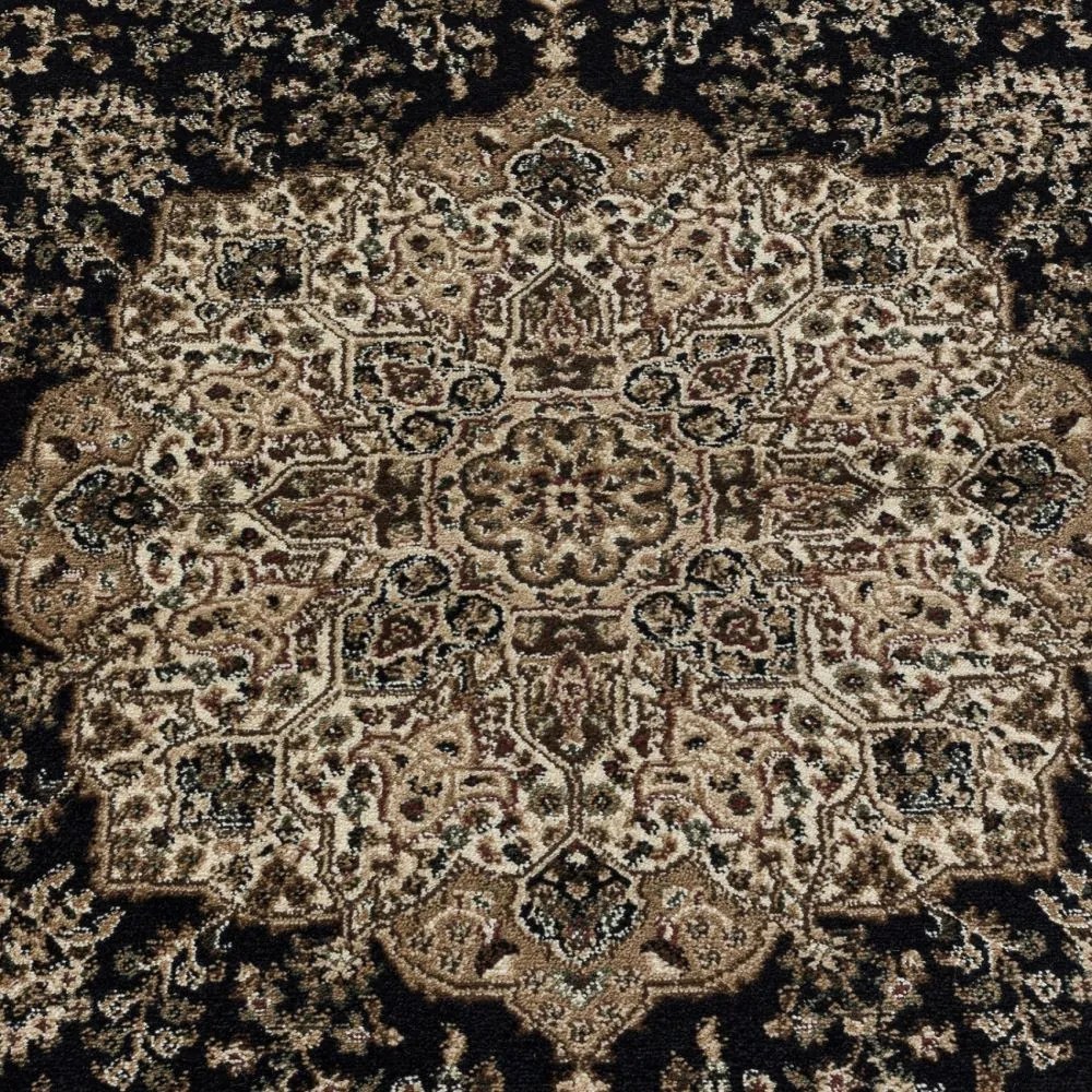 Ayyildiz, Kusový koberec Kashmir 2608 black, 160x230, čierna, chodba / predsieň