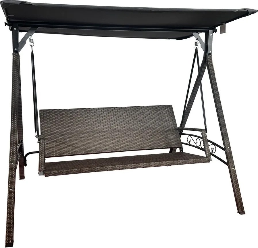 Sivá záhradná hojdačka z umelého ratanu Rattan – Rojaplast