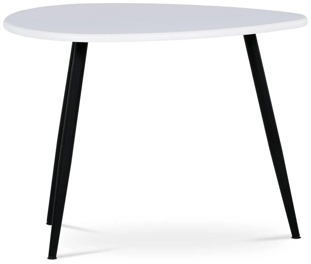 Autronic - Konferenční stůl, MDF deska, bilý matt, černý kov - AF-3011 WT