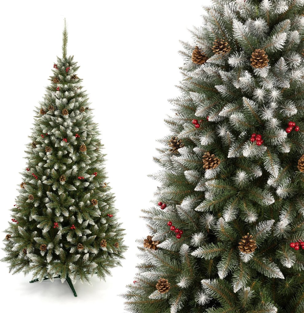 Vianočný stromček Smrek so šiškou a jarabinou 220 cm