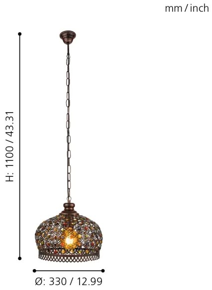 Eglo 49764 - Závesné svietidlo JADIDA 1xE27/60W