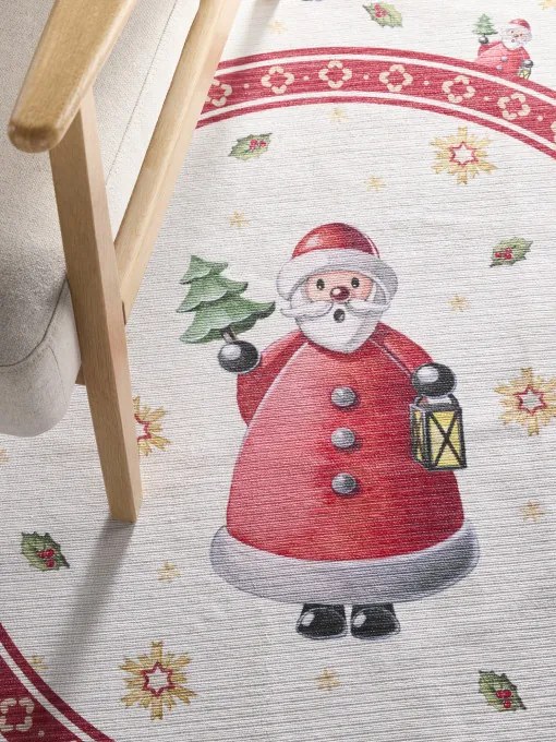 Koberec Toy's Delight Villeroy & Boch Santa Claus krémový / červený kruh
