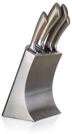 Banquet Sada nožov Metallic Platinum, 5 ks a nerezový stojan