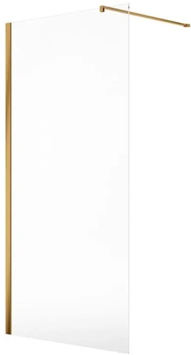 Erga Paris, sprchová zástena Walk-In 140x200 cm, 8mm číre sklo, zlatý lesklý profil, ERG-V02-PARIS-140x200-CL-GD