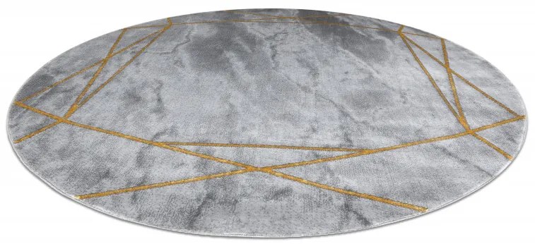 Kusový koberec Emerald 1022 grey and gold kruh, 200x200 (priemer) kruh, šedá, chodba / predsieň, Dywany Łuszczów