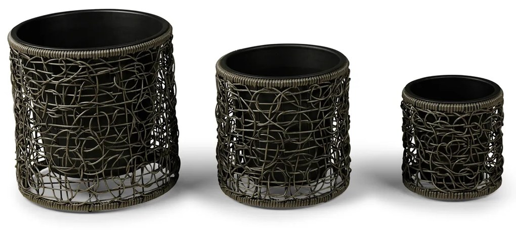 Noela Súprava ratanových kvetináčov Tillburg 3ks