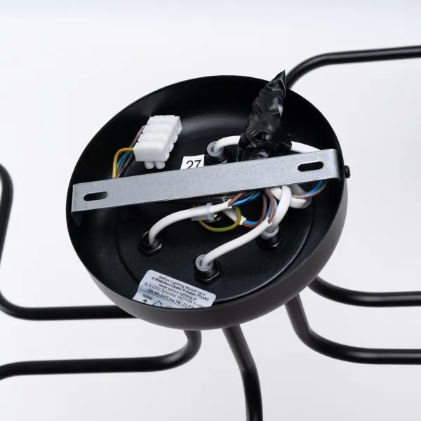 Sollux SL.1447 - Prisadený luster VECTOR 6xE27/15W/230V čierna