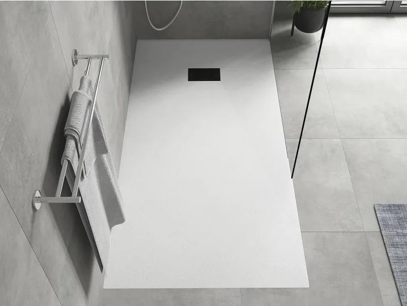 Mexen Hugo, obdĺžniková sprchová vanička SMC 170 x 90 cm, biela, čierna krytka, 42109017-B
