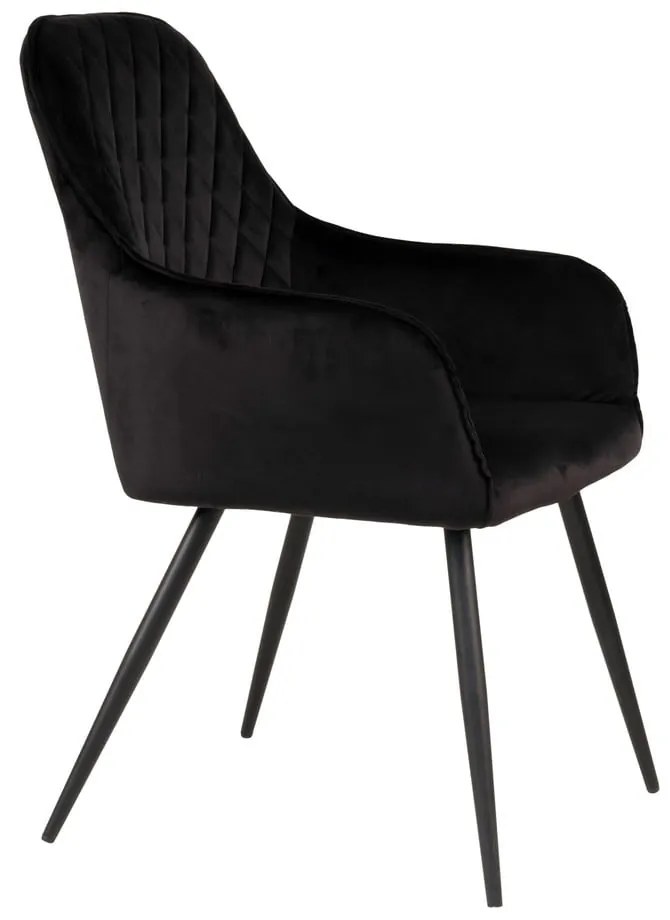 Čierne čalúnené jedálenské kreslá v súprave s podrúčkami 2 ks Harbo – House Nordic