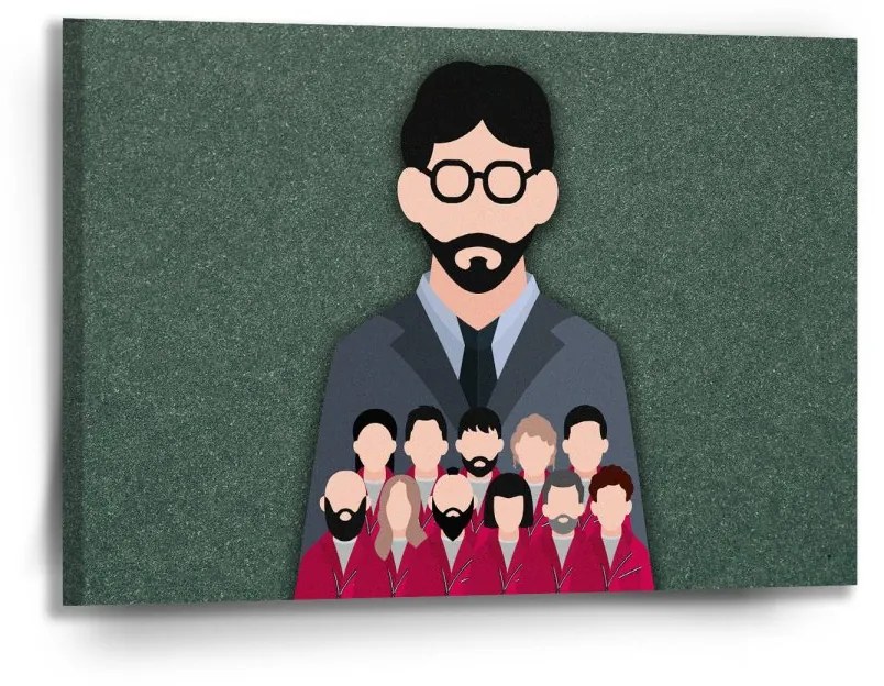 Sablio Obraz Money heist Profesor a jeho tím Zelená - 90x60 cm