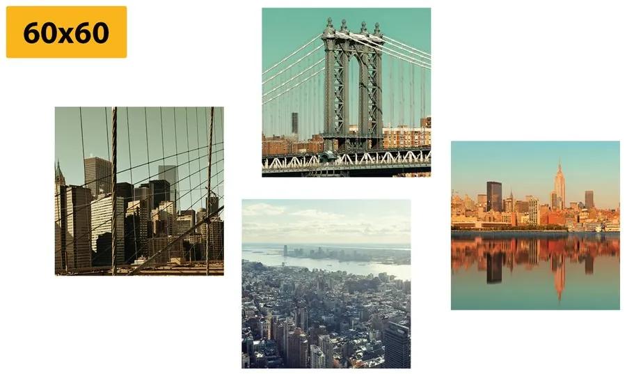 Set obrazov výhľad na mesto New York Varianta: 4x 40x40