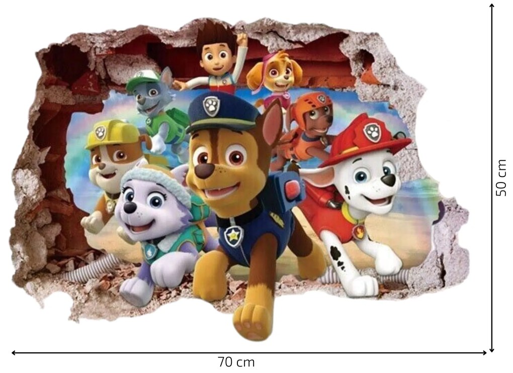 Samolepka na stenu "PAW Patrol" 50x70 cm