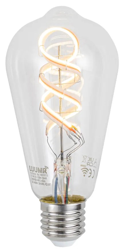 Sada 5 ks Inteligentné stmievateľné LED žiarovky E27 ST64 číre RGBW 4W 250lm 2700K