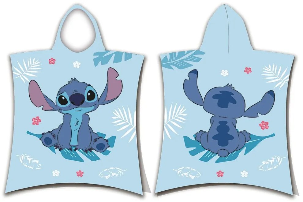 Jerry Fabrics Detské pončo-osuška - Lilo a Stitch - modrá